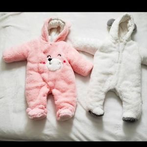 Lot of 2 Baby Winter Jumpsuit Fleece 6-9 months